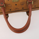 MCM Logogram Vicetos Boston Bag PVC 2way Brown Gold Auth 172221-8