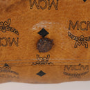 MCM Logogram Vicetos Boston Bag PVC 2way Brown Gold Auth 172222-10