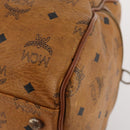 MCM Logogram Vicetos Boston Bag PVC 2way Brown Gold Auth 172222-13