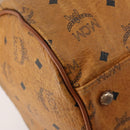 MCM Logogram Vicetos Boston Bag PVC 2way Brown Gold Auth 172222-14
