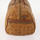 MCM Logogram Vicetos Boston Bag PVC 2way Brown Gold Auth 172222-4