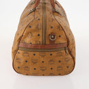 MCM Logogram Vicetos Boston Bag PVC 2way Brown Gold Auth 172222-5