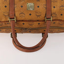 MCM Logogram Vicetos Boston Bag PVC 2way Brown Gold Auth 172222-7