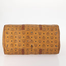 MCM Logogram Vicetos Boston Bag PVC 2way Brown Gold Auth 172222-9