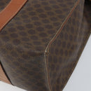 CELINE Macadam Canvas Tote Bag PVC Leather Brown Gold Auth 172223-15