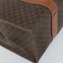 CELINE Macadam Canvas Tote Bag PVC Leather Brown Gold Auth 172223-16