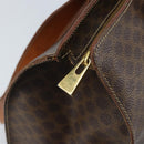 CELINE Macadam Canvas Tote Bag PVC Leather Brown Gold Auth 172223-10