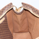 CELINE Macadam Canvas Tote Bag PVC Leather Brown Gold Auth 172223-19