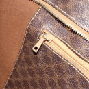 CELINE Macadam Canvas Tote Bag PVC Leather Brown Gold Auth 172223-21