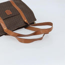 CELINE Macadam Canvas Tote Bag PVC Leather Brown Gold Auth 172223-7