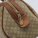 CELINE Macadam Canvas Hand Bag PVC Leather Beige Gold Auth 172224-19