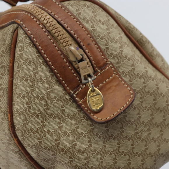 CELINE Macadam Canvas Hand Bag PVC Leather Beige Gold Auth 172224