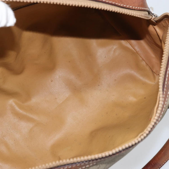 CELINE Macadam Canvas Hand Bag PVC Leather Beige Gold Auth 172224