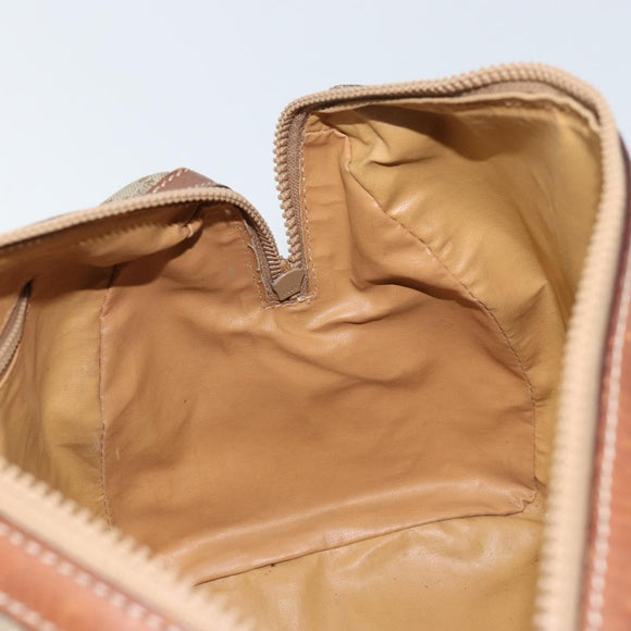 CELINE Macadam Canvas Hand Bag PVC Leather Beige Gold Auth 172224