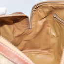 CELINE Macadam Canvas Hand Bag PVC Leather Beige Gold Auth 172224-21