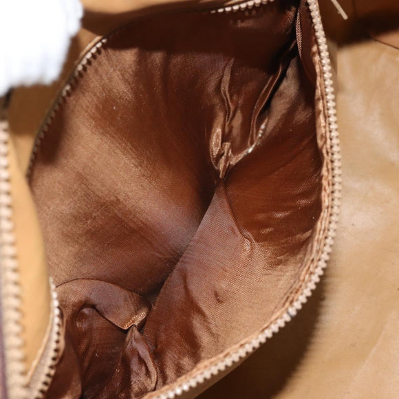 CELINE Macadam Canvas Hand Bag PVC Leather Beige Gold Auth 172224
