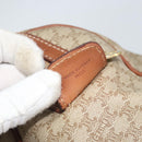 CELINE Macadam Canvas Hand Bag PVC Leather Beige Gold Auth 172224-12