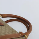 CELINE Macadam Canvas Hand Bag PVC Leather Beige Gold Auth 172224-8