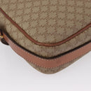 CELINE Macadam Canvas Shoulder Bag PVC Leather Beige Gold Auth 172225-16