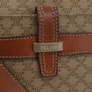 CELINE Macadam Canvas Shoulder Bag PVC Leather Beige Gold Auth 172225-18