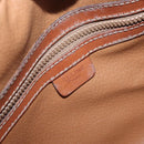 CELINE Macadam Canvas Shoulder Bag PVC Leather Beige Gold Auth 172225-19
