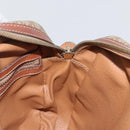 CELINE Macadam Canvas Shoulder Bag PVC Leather Beige Gold Auth 172225-20