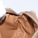 CELINE Macadam Canvas Shoulder Bag PVC Leather Beige Gold Auth 172225-21