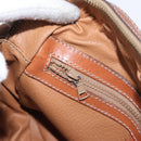 CELINE Macadam Canvas Shoulder Bag PVC Leather Beige Gold Auth 172225-23