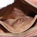 CELINE Macadam Canvas Shoulder Bag PVC Leather Beige Gold Auth 172225-11