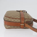 CELINE Macadam Canvas Shoulder Bag PVC Leather Beige Gold Auth 172225-3