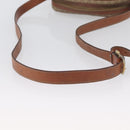 CELINE Macadam Canvas Shoulder Bag PVC Leather Beige Gold Auth 172225-7