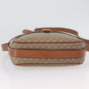 CELINE Macadam Canvas Shoulder Bag PVC Leather Beige Gold Auth 172225-5