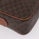 CELINE Macadam Canvas Shoulder Bag PVC Leather Brown Gold Auth 172226-14