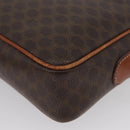 CELINE Macadam Canvas Shoulder Bag PVC Leather Brown Gold Auth 172226-16