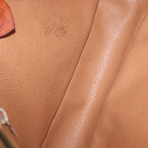 CELINE Macadam Canvas Shoulder Bag PVC Leather Brown Gold Auth 172226