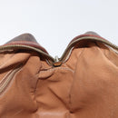 CELINE Macadam Canvas Shoulder Bag PVC Leather Brown Gold Auth 172226-19