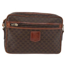 CELINE Macadam Canvas Shoulder Bag PVC Leather Brown Gold Auth 172226-13