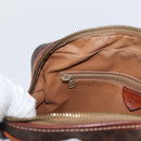 CELINE Macadam Canvas Shoulder Bag PVC Leather Brown Gold Auth 172226-21