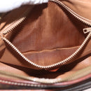 CELINE Macadam Canvas Shoulder Bag PVC Leather Brown Gold Auth 172226-22