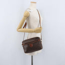 CELINE Macadam Canvas Shoulder Bag PVC Leather Brown Gold Auth 172226-24