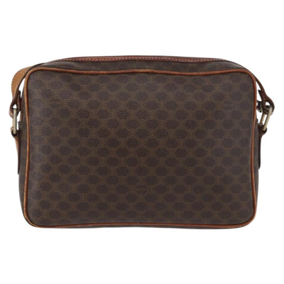 CELINE Macadam Canvas Shoulder Bag PVC Leather Brown Gold Auth 172226 - 0
