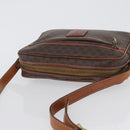 CELINE Macadam Canvas Shoulder Bag PVC Leather Brown Gold Auth 172226-6