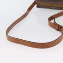 CELINE Macadam Canvas Shoulder Bag PVC Leather Brown Gold Auth 172226-7