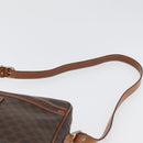 CELINE Macadam Canvas Shoulder Bag PVC Leather Brown Gold Auth 172226-8
