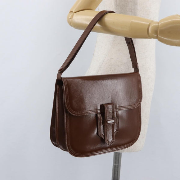 SAINT LAURENT Shoulder Bag Leather Brown Auth 172229