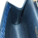 Christian Dior Chain Trotter Canvas Shoulder Bag Navy Gold Auth 172233V-19