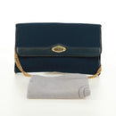 Christian Dior Chain Trotter Canvas Shoulder Bag Navy Gold Auth 172233V-21