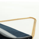 Christian Dior Chain Trotter Canvas Shoulder Bag Navy Gold Auth 172233V-8