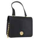 Chloe Chain Shoulder Bag Leather Black Gold Auth 172236-1