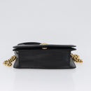 Chloe Chain Shoulder Bag Leather Black Gold Auth 172236-5